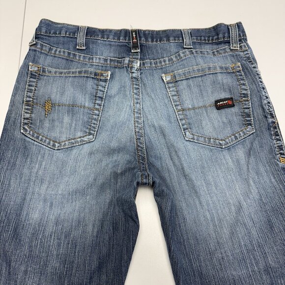 Ariat M4 FR Relaxed Boot Cut Jeans Mens 36x30 Blue Workwear Western Cowboy - Picture 7 of 16